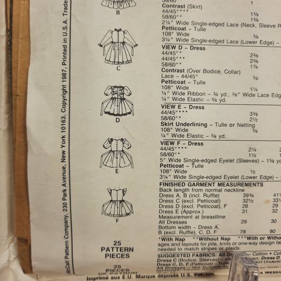 McCall's Sewing Pattern 3391 Fashion Basics for Kids Girl's Dresses Size 7 - Picture 5 of 7